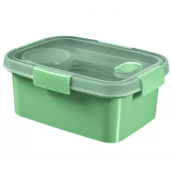 CURVER ensemble de boîtes de conservation alimentaire Lunch rectangulaire 1,2 L Smart Eco To Go 20x15x9 cm Soft Green