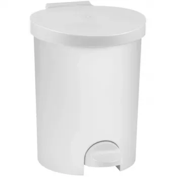 Poubelle à pédale CURVER Deco 15L blanche avec seau intérieur amovible