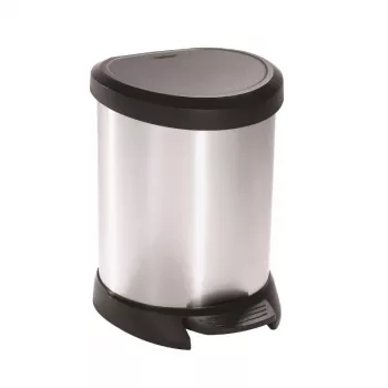 Poubelle à pédale CURVER Deco Bin 5L argent