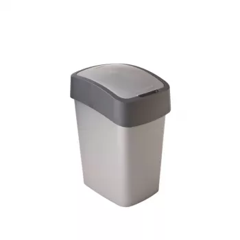 Poubelle CURVER Flip Bin 25L argent/gris