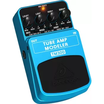 Behringer TM300 Tube Amp Modeler Effects Pedal for Electric Guitar, Blue/Black