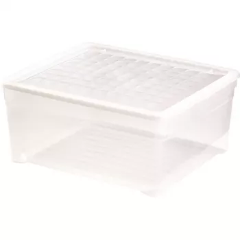 CURVER boîte avec couvercle Textile Box 18,5L transparent | 39,6x34,3x17,3cm