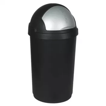 CURVER Bullet 50L poubelle noir/argent