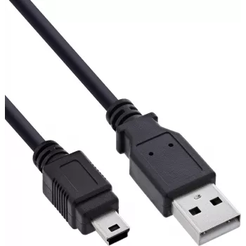 InLine Câble mini USB 2.0, USB-A vers Mini-B, noir, 1,5 m