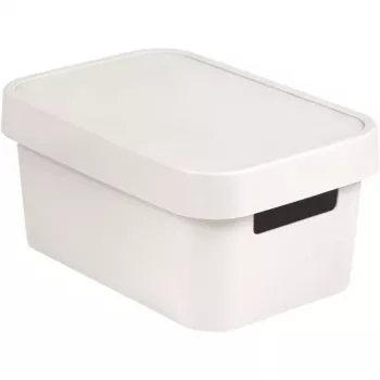 CURVER Infinity Recycled boîte de rangement 4,5L avec couvercle, 27 x 19 x 12 cm, blanc