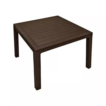 Keter Melody Quartet table de jardin marron table à manger extérieure rectangulaire pour 6 personnes