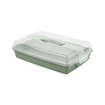 Curver Boîte de transport rectangulaire pour gâteau 45x29,5x11,1 cm vert