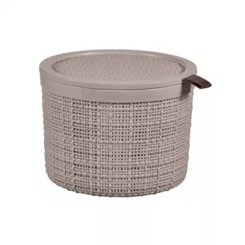 CURVER panier avec couvercle Jute rond 2L Ø17x13cm beige