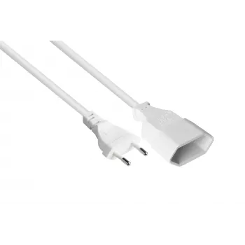 KABELMEISTER Prolongateur Euro fiche Euro Type C vers prise Euro, blanc, 0,75mm², 2m