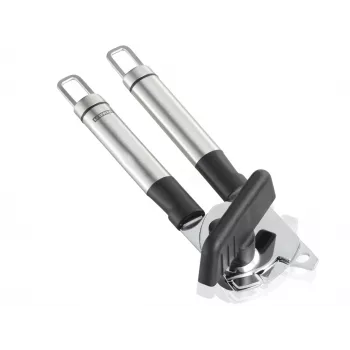 Ouvre-boîte manuel LEIFHEIT ProLine en acier inoxydable avec ouvre-bouteille, argent/noir