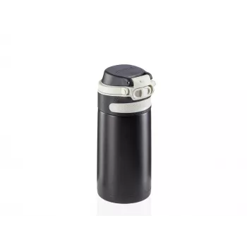 LEIFHEIT Thermo Mug Flip 350 ml noir, gobelet de voyage isotherme avec couvercle à clapet