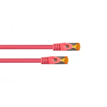 Câble patch RJ45 Cat.7 S/FTP Kabelmeister, gaine TPE très flexible, sans halogène, magenta, 7,5 m