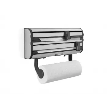Distributeur mural LEIFHEIT Parat Royal pour papier, film et film alimentaire, blanc/argent