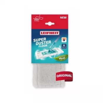 Leifheit SuperDuster Floor M lingette de remplacement, 33 cm, blanc/bleu