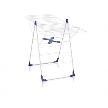 Séchoir parapluie LEIFHEIT Classic 200 Flex, 20 m de longueur de séchage, séchoir à ailes pliable sur pied, blanc/bleu