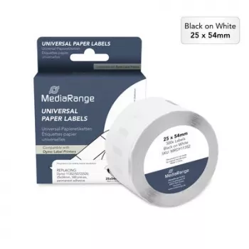 Étiquettes papier MediaRange pour Dymo 11352/S0722520, 25x54 mm, 500 étiquettes, blanc, thermique direct