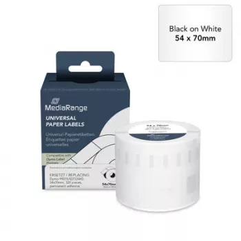 Étiquettes papier MediaRange pour Dymo 99015/S0722440, 54x70mm, 320 étiquettes, blanc, thermique direct, adhésif permanent