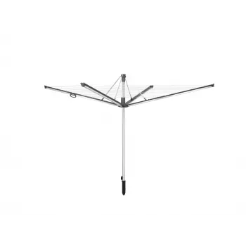 Étendoir parapluie LEIFHEIT Linomatic 600 Plus, 60 m de corde à linge, cadre en aluminium, enroulement automatique du fil, argent/gris
