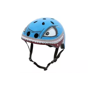 Casque de vélo enfant Hornit Shark avec éclairage LED, bleu/gris, 48-53 cm
