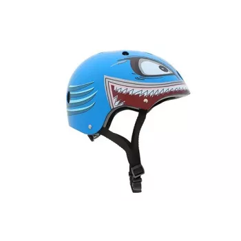 Casque de vélo enfant Hornit Shark avec éclairage LED, bleu/gris, 48-53 cm