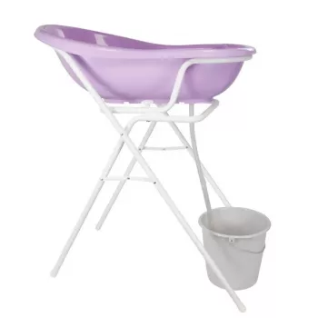 Support universel de baignoire KEEEPER Dawid blanc – réglable en hauteur, pliable, compatible baignoires pour bébé 84–100 cm
