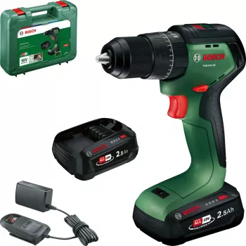 Perceuse à percussion sans fil Bosch PSB18V-60 18 V sans balais avec 2 batteries 2,5 Ah et chargeur en coffret