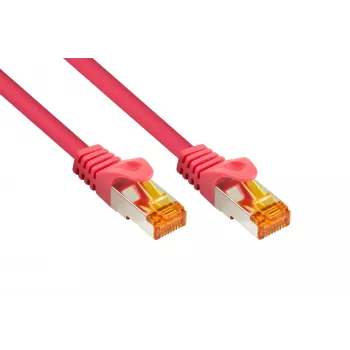 Câble patch Cat.7 S/FTP KABELMEISTER, 10 m, magenta, TPE sans halogène, RJ45, 10GbE, 600 MHz