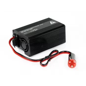 Onduleur AZO Digital IPS-400 400 W 12 V DC vers 230 V AC sinus modifié avec prise Schuko, pinces de batterie et prise allume-cigare