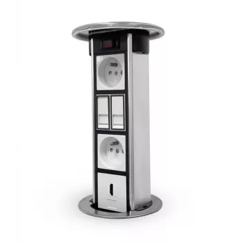 Colonne de bureau LEGRAND EM/HU-STP-1S-3EU boîtier vide pour 8 modules, aluminium/noir