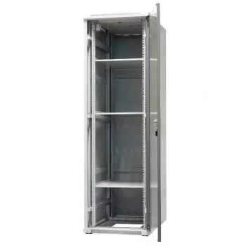 Armoire réseau autoportante EMITER EmiterNet Top 42U, 600x1000x1980 mm, porte avant en verre, noir EM/SH05D-6042