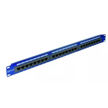 Panneau de brassage EMITERNET 19 pouces 24 ports Cat.6 UTP avec étagère intégrée, 1U, bleu DCN/PPFA-951K-248-C6