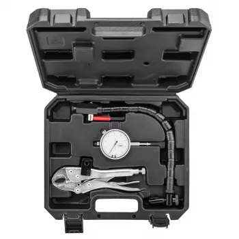 Kit de contrôle du voile de disque de frein NEO TOOLS TOP-11-130 avec comparateur à cadran 0,01 mm, base magnétique 60 kg, bras flexible