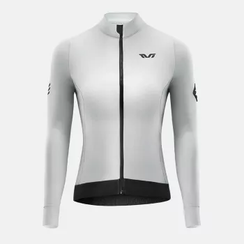 Veste de cyclisme femme ROCKBROS YDWT006 TVI - coupe-vent déperlante doublée en polaire thermique, blanc-gris, taille S