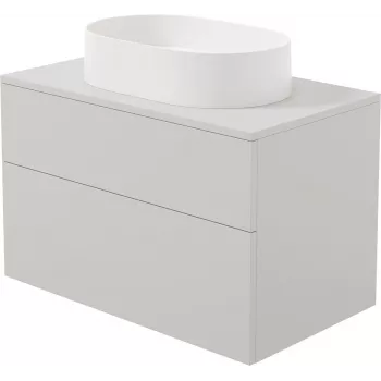 DEANTE Wall-Mounted Vanity Unit with Integrated Granite Washbasin 55x35 cm High-Gloss White