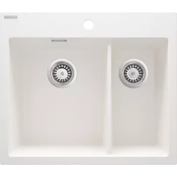 Évier de cuisine en composite de granit DEANTE ZQE A503 1,5 cuve avec égouttoir, graphite