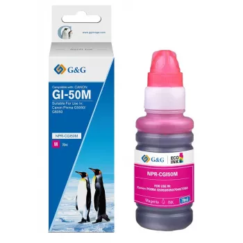 Bouteille de recharge G&G Canon GI-50 magenta (70 ml) – encre pigmentaire, compatible 3404C001