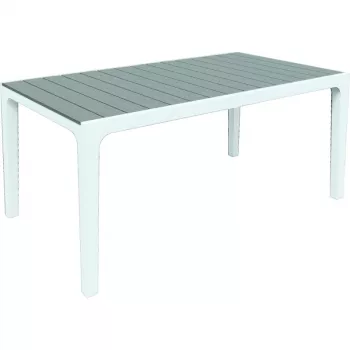 Table de repas de jardin Keter Harmony blanche/gris clair 29201231