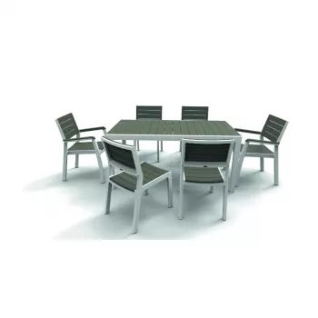 Table de repas de jardin Keter Harmony blanche/gris clair 29201231