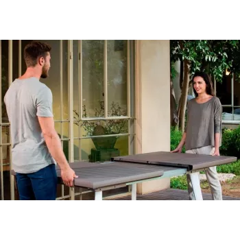 Table de jardin extensible KETER Harmony blanche/beige