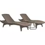 Ensemble de bains de soleil 2 pièces + table KETER Pacific beige