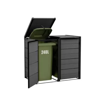 Conteneur de rangement pour poubelles 2x240L KETER Hide Away gris