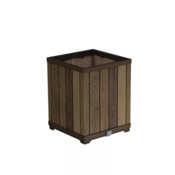 Pot de fleurs KETER Deco Square Tall Planter noyer