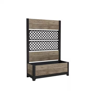 KETER Deco Tulip 110L pot de fleurs 2-Rhombus Mesh ton bois de frêne