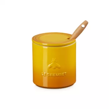 Pot à miel avec cuillère en grès LE CREUSET 420 ml jaune