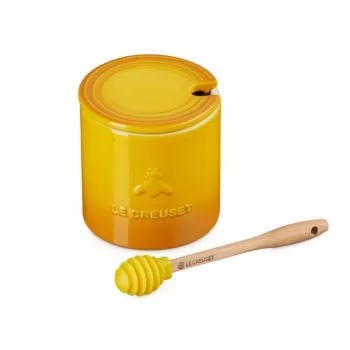 Pot à miel avec cuillère en grès LE CREUSET 420 ml jaune