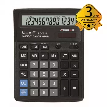 Rebell BDC514 calculatrice de bureau, 14 chiffres
