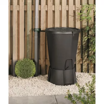 Récupérateur d'eau de pluie KETER Indigo + socle 200 L gris