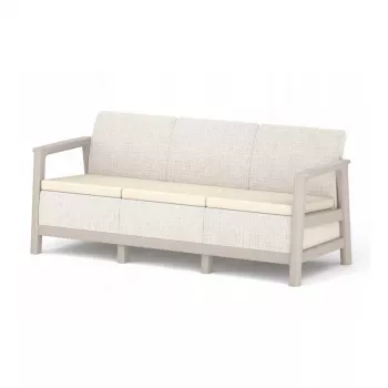 Canapé de jardin 3 places KETER Scandi Linea 3 Seater Sofa gris galet/beige clair