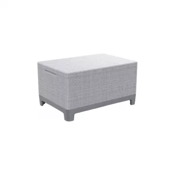 KETER table/coffre de rangement de jardin Scandi Storage Table gris clair/gris acier foncé