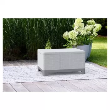 KETER table/coffre de rangement de jardin Scandi Storage Table gris clair/gris acier foncé